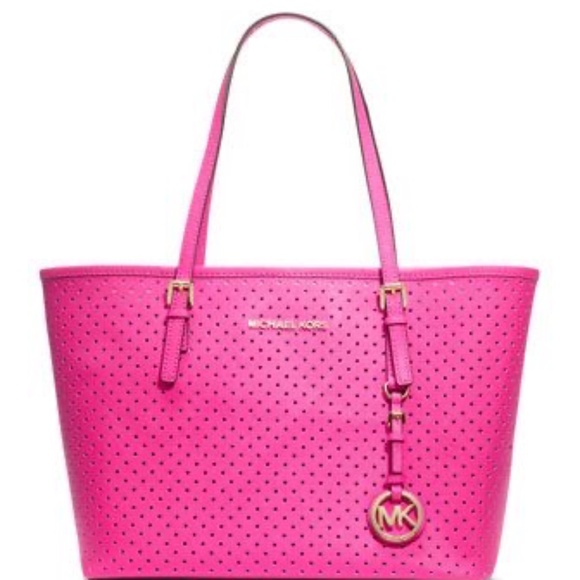 Michael Kors jet set perforated travel tote small size - Picture 1 of 4